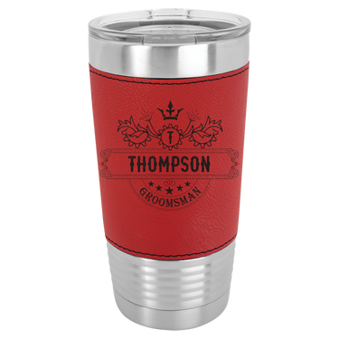 Personalized 20oz Leatherette Groomsmen Tumbler Gift